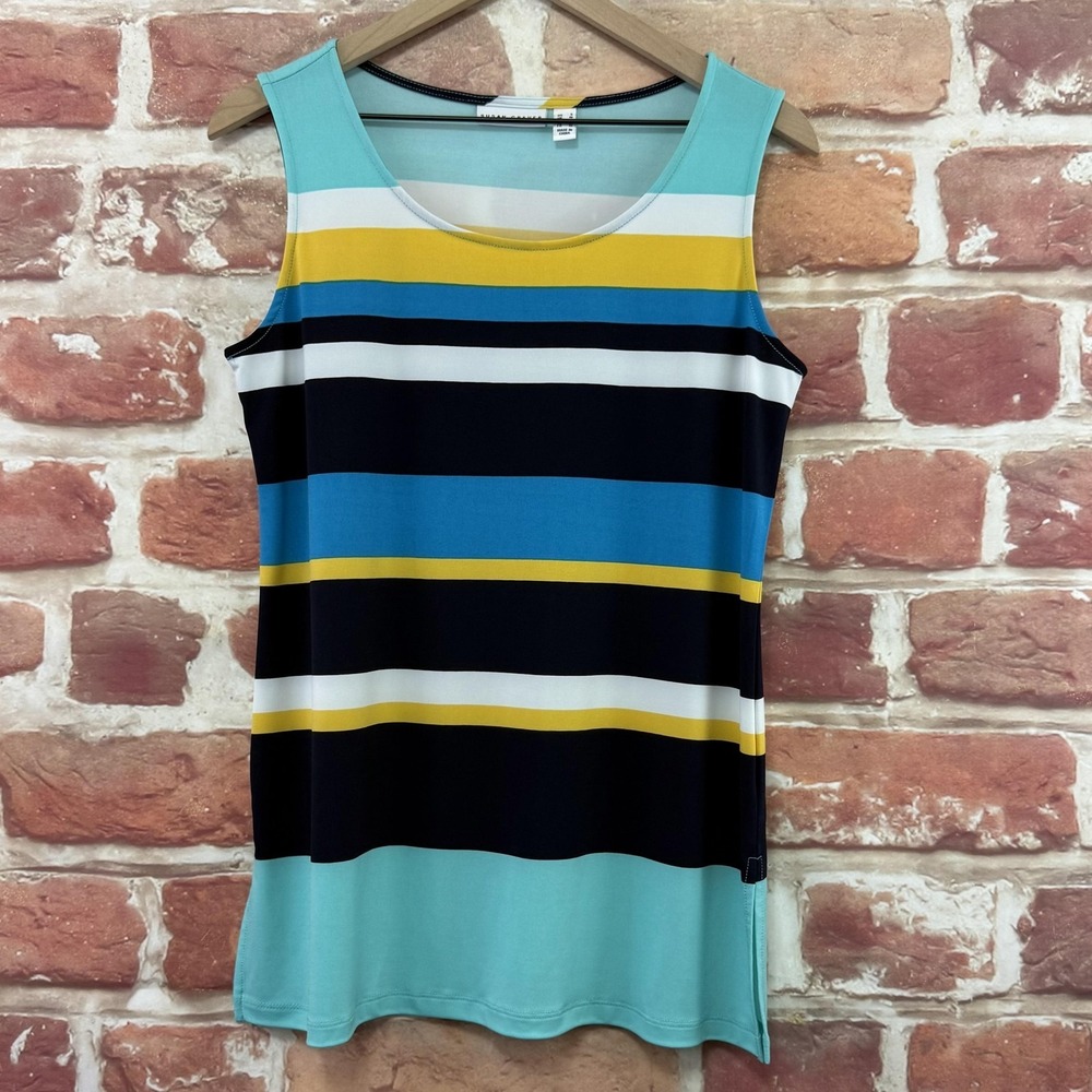 Susan Graver Top Womens Small Multicolor Beach Striped Camisole Tank Shirt - Picture 1 of 9